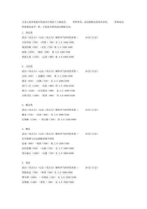 天龙八部单机攻略