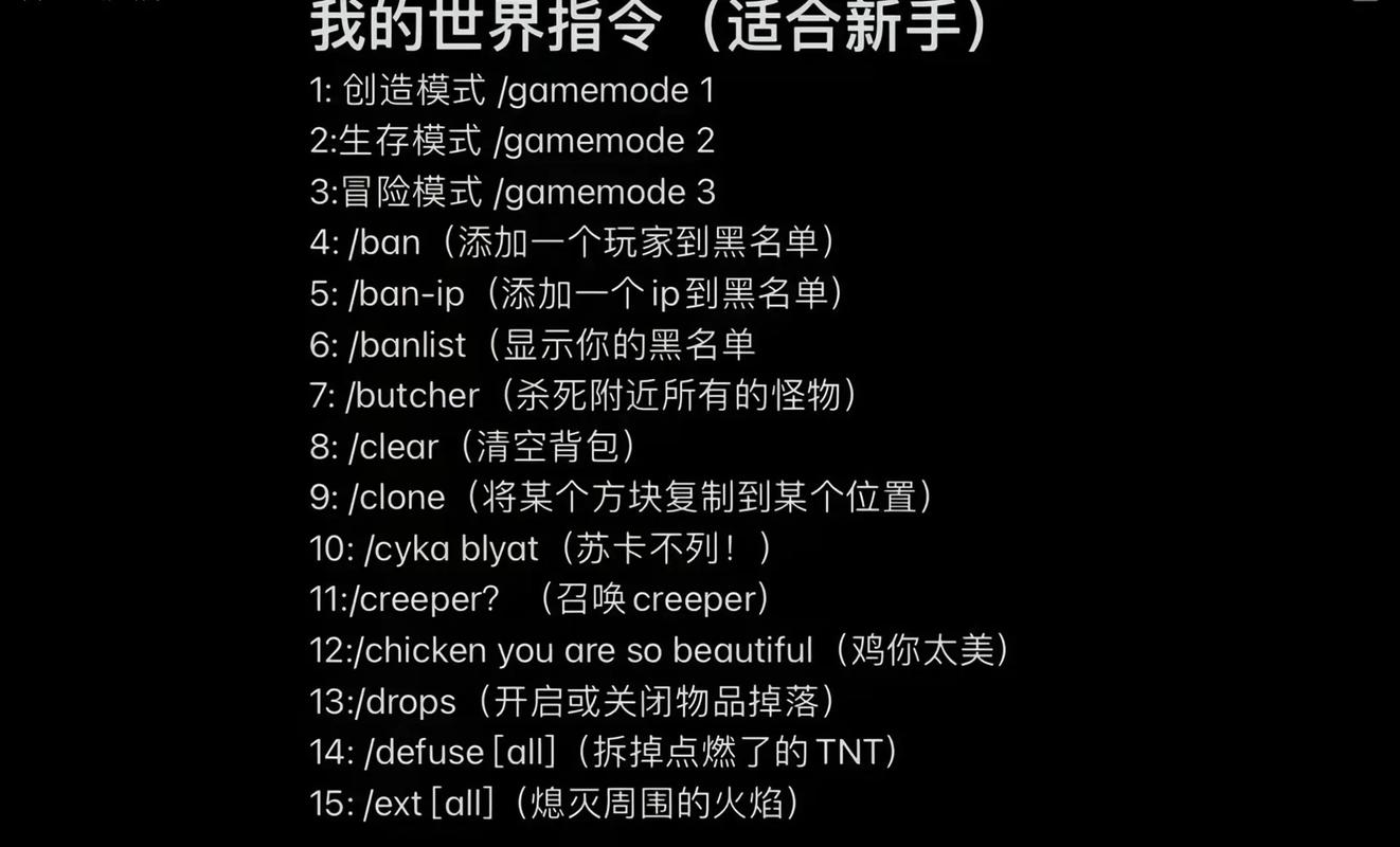 我的世界服务器指令