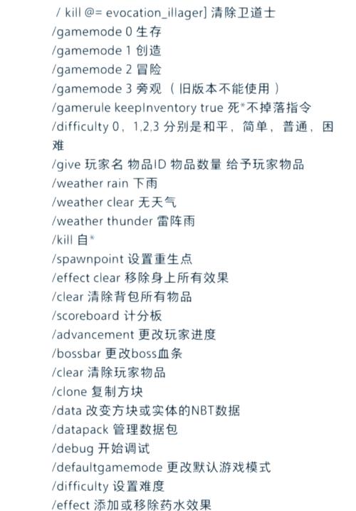 我的世界服务器指令